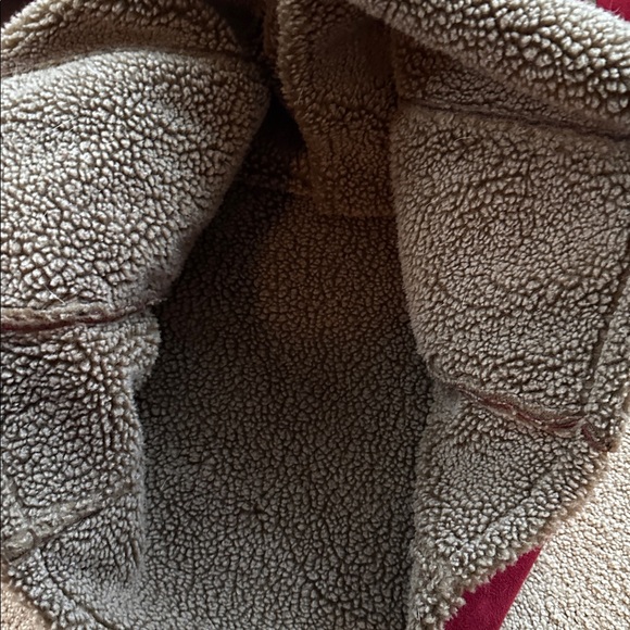 LL Bean faux Suede Lined With Tan Sherpa Fleece coat - Picture 8 of 11